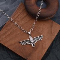 Brass Jewelry Necklace, eagle, silver color plated, for woman Approx 19.68 Inch 