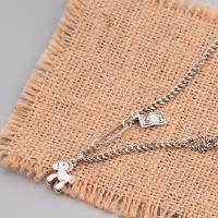 Ожерелье ручной латунные, Латунь, плакирован серебром, Винтаж & Женский, длина:Приблизительно 19.68 дюймовый, продается PC