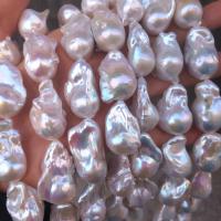 Perles nacres baroques de culture d'eau douce , perle d'eau douce cultivée, pepite, blanc, 24-25mm, Environ Vendu par brin
