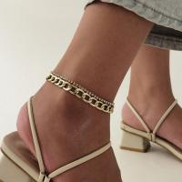 Zinc Alloy Anklet, with 1.96 lnch extender chain, plated, Double Layer & with rhinestone Approx 8.66 Inch 