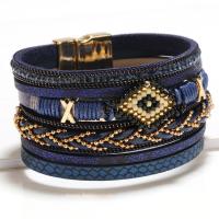 PU Leather Cord Bracelets, Zinc Alloy, with PU Leather, fashion jewelry & for woman 200mm 