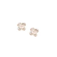 Resin Stud Earring, Flower, fashion jewelry & for woman, white, 10mm 