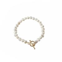 Pulseras de perlas plásticas, metal, con Perlas plásticas, Joyería & para mujer, 185x7mm, Vendido por Sarta