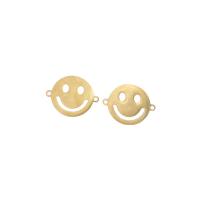 Stainless Steel Charm Connector, Smiling Face 
