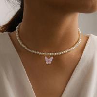 Perlenhalskette aus Glas, Katzenauge, mit Glasperlen & Zinklegierung, Modeschmuck & für Frau, keine, verkauft von Strang