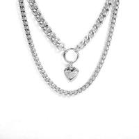 Fashion Locket Necklace, Zinc Alloy, with 4.33 lnch extender chain, plated, Double Layer & for woman 34cm,22.5cm 