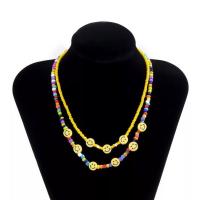 Glass Seed Beads Necklace, Seedbead, with 3.93 lnch extender chain, three pieces & for woman, multi-colored, 35cm,40cm,16cm 