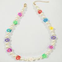Fimo Schmuck Halskette, Kunststoff Perlen, mit Polymer Ton, mit Verlängerungskettchen von 1.96 lnch, plattiert, für Frau, keine, Länge:ca. 15.74 ZollInch, verkauft von PC
