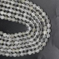 Natürliche graue Quarz Perlen, Grauer Quarz, rund, DIY, grau, Länge:38 cm, verkauft von Strang