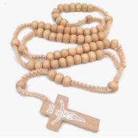 Rosary Necklace, Wood, Unisex Inch 