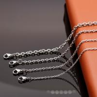 Cadena del collar de acero inoxidable, pulido, cadena cruzada & Bricolaje & unisexo & diverso tamaño para la opción, color original, Vendido por UD