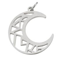 Stainless Steel Pendants, Moon, fashion jewelry & DIY, original color 
