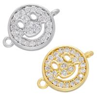 Cubic Zirconia Brass Connector, plated, micro pave cubic zirconia & hollow Approx 0.5mm 