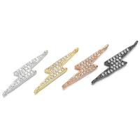 Cubic Zirconia Micro Pave Brass Connector, Lightning Symbol, plated, micro pave cubic zirconia Approx 1.2mm 