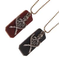 PU Leather Cord Necklace, Zinc Alloy, with PU Leather, fashion jewelry & Unisex 25*2,0.2cm 