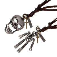 PU Leather Cord Necklace, Zinc Alloy, with PU Leather, Adjustable & Unisex 20-40cm 