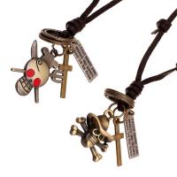PU -Schnur-Halskette, Zinklegierung, mit PU Leder, Einstellbar & unisex & verschiedene Stile für Wahl, 68-75cm,0.3cm, verkauft von PC