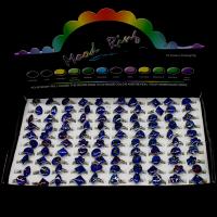 Emaille Stimmung Fingerring, Zinklegierung, mit Harz, Einstellbar & Mood Emaille & unisex, blau, 21x21x14mm, 100PCs/Box, verkauft von Box