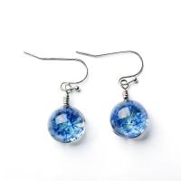 Crystal Drop Earring, with Dried Flower & Iron, for woman 
