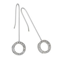 Stainless Steel Drop Earring, for woman & with rhinestone 