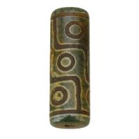 Natural Tibetan Agate Dzi Beads, Column, DIY & two tone Approx 2mm 