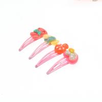 Children Hair Clip, Acrylic, with Iron, for woman, pink 