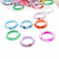 Kinder Finger Ring, Harz, für Kinder, gemischte Farben, 210x210x140mm, 100PCs/Tasche, verkauft von Tasche