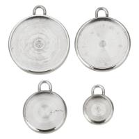 Stainless Steel Pendant Setting, Round, DIY original color Approx 2.5mm 