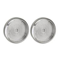 Stainless Steel Earring Stud Component, Round, DIY original color 