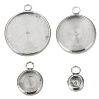 Stainless Steel Pendant Setting, Round, DIY original color Approx 2.5mm 
