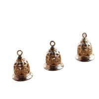 Colgantes de campana de latón, metal, Cascabel, chapado en oro KC, hueco, 11x15mm, Vendido por UD