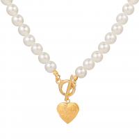 Plastic Pearl Necklace, Zinc Alloy, with Plastic Pearl, fashion jewelry & for woman 