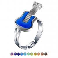 Mood Finger Ring, Zinc Alloy, plated, Adjustable & Mood Enamel & for woman, mixed colors 