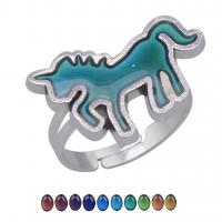 Mood Finger Ring, Zinc Alloy, Unicorn, plated, Adjustable & Mood Enamel & Unisex, mixed colors 