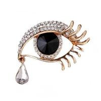 Zinc Alloy Rhinestone Pendants, Eye, plated, for woman & with rhinestone, golden 