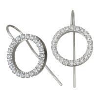 Stainless Steel Drop Earring, Donut, fashion jewelry & with 22 pcs rhinestone, original color 