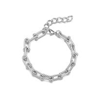 Titanium Steel Bracelet & Bangle, with 1.57 lnch extender chain, plated, Unisex 