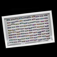 Anillos de Acero Inoxidable, unisexo, multicolor, 200x200x30mm, 100PCs/Caja, Vendido por Caja