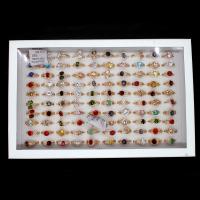 Strass Zink Legierung Finger Ring, Zinklegierung, für Frau & mit Strass, goldfarben, 20x20x3mm, 100PCs/Box, verkauft von Box
