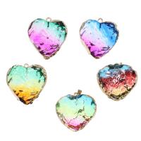 joyas de colgante de cristal de corazón, chapado, más colores para la opción, 30x30x12mm, Vendido por UD