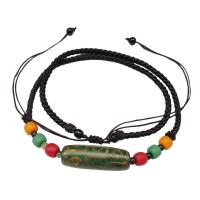 Agate Necklace, Tibetan Agate, with Polyester, Geometrical Pattern, folk style & Unisex Inner Approx 150mm Approx 18.5 Inch 