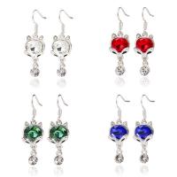 Cubic Zircon (CZ) Drop Earring, Zinc Alloy, plated, micro pave cubic zirconia & for woman 