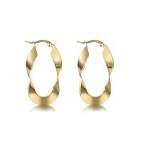 Titanium Steel Hoop Earring, gold color plated, for woman 