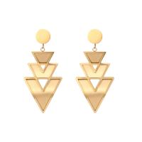Titanium Steel Drop Earring, gold color plated, for woman & hollow 