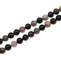 Natürlicher Turmalin Perlen, rund, DIY & verschiedene Größen vorhanden, braun, Länge:38 cm, verkauft von Strang