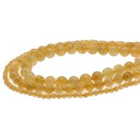 Citrin Naturperlen, Gelbquarz Perlen, rund, DIY & verschiedene Größen vorhanden, gelb, Länge:38 cm, verkauft von Strang
