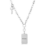 Titanium Steel Sweater Necklace, polished & with letter pattern & for man 