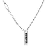 Titanium Steel Necklace, polished & with letter pattern & for man 
