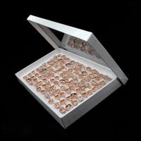 Anillo de dedo de aleación de Zinc, para mujer & con diamantes de imitación, color de rosa dorada, 200x200x30mm, 100PCs/Caja, Vendido por Caja