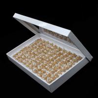 Anillo de dedo de aleación de Zinc, con perla, para mujer & con diamantes de imitación, dorado, 200x200x30mm, 100PCs/Caja, Vendido por Caja